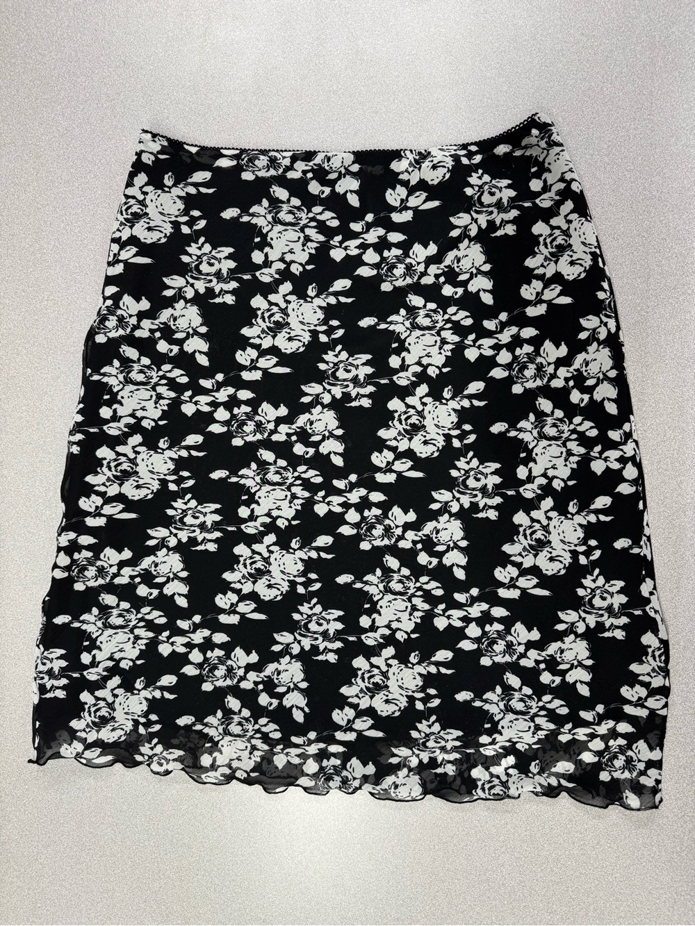 Beechers Brook Black & White Floral Midi Skirt Size Large